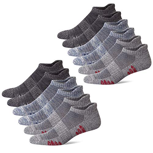 u&i Men’s Performance Cushion Cotton Low Cut Ankle Athletic Socks (6-Pack/12-Pack) (Shoe Size: 8-12, Grey (12 Paris))