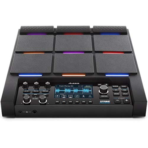 Alesis Strike Multipad – 9-Pad Percussion Instrument with Sampler, Looper, 2 Ins and Outs, Soundcard, Sample Loading via USB Thumb Drives and 4.3-Inch Display