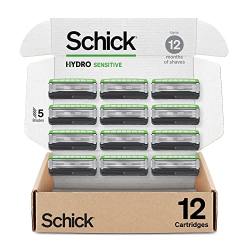 Schick Hydro Sensitive Refills — Schick Razor Refills for Men, Men’s Razor Refills, 12 Count