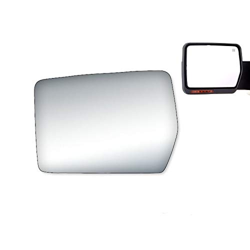 WLLW Side Mirror Replacement Glass fit for 2004 2005 2006 2007 2008 Ford F150 Flat LH Left Driver Side Including Adhesive, Non Towing Mirror Glass Non Heated