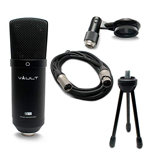 Vault VCM Studio Condenser Microphone with Tripod, XLR Cable, and Shock Mount