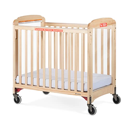 Foundations First Responder Evacuation Crib with Fixed-Side, Clearview, (Includes Evacuation Frame and Casters), Natural