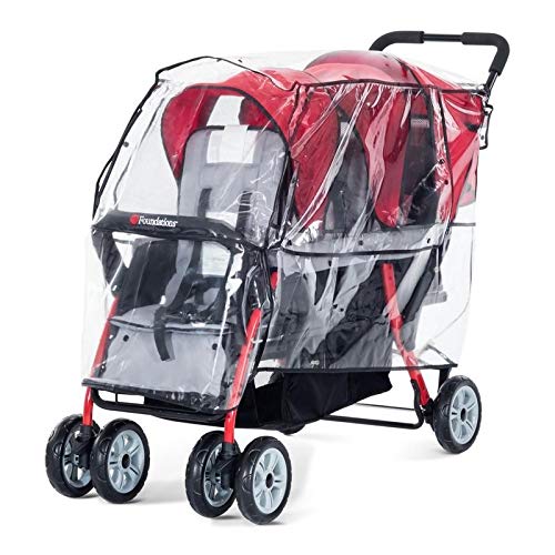 Foundations Trio Sport 3-Seat Stroller Rain Cover Weather Shield, Clear