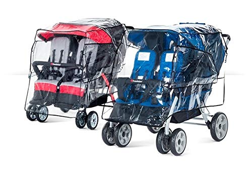 Foundations Quad 4-Seat Stroller Rain Cover Weather Shield, Clear