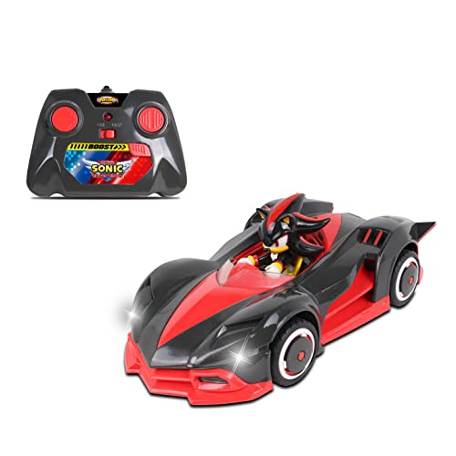 NKOK Team Sonic Racing 2.4GHz Radio Control Toy Car with Turbo Boost – Shadow The Hedgehog 602, Red, Turbo Boost Feature, Features Working Lights, for Ages 6 and up