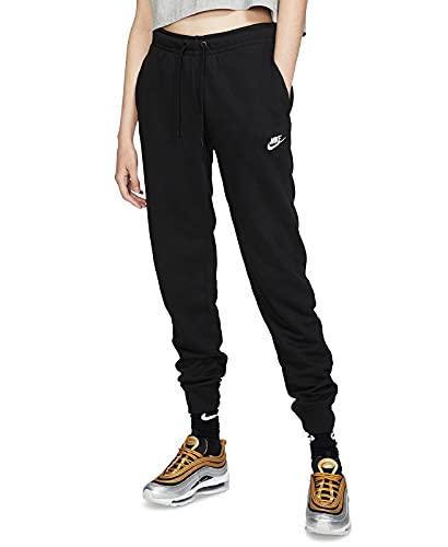 Nike Women’s NSW Regular Pant Varsity, Black/Black/White, Medium