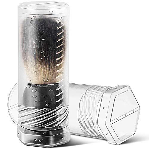 Shaving Brush Travel Case, Shave Brush Holder Stand with Adjustable Height Compatible Most of Shaving Brushes by Enerfort (Brush not Included) White)