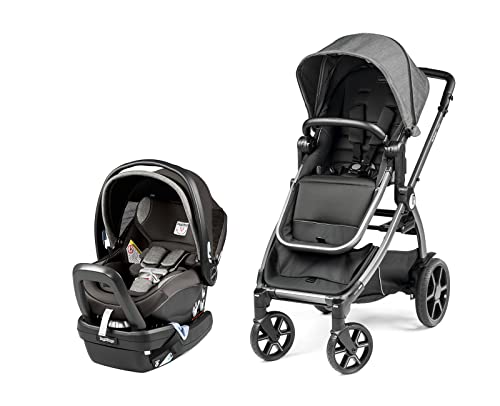 Peg Perego Ypsi Travel System – Includes Ypsi Lightweight Reversible Stroller and Primo Viaggio 4-35 Nido Infant Car Seat – Made in Italy – Atmosphere (Grey)