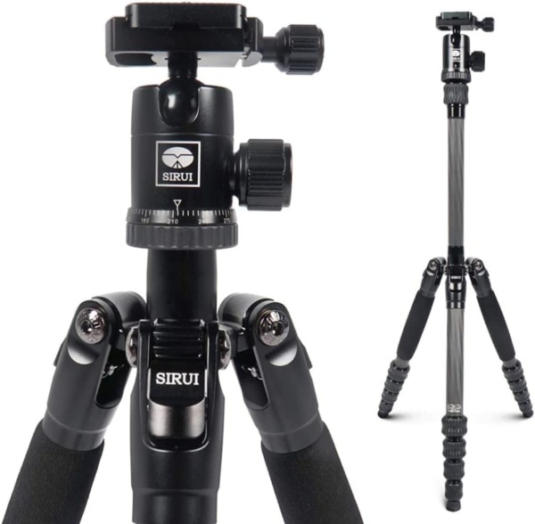 SIRUI Carbon Fiber Travel 5C Tripod 54.3 inches Lightweight Portable Camera Tripod with Ball Head and Arca Swiss Plate Load Capacity Up to 4kg
