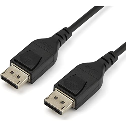 StarTech.com 2m VESA Certified DisplayPort 1.4 Cable – 8K 60Hz HBR3 HDR – 6ft Super UHD DisplayPort to DisplayPort Monitor Cord – Ultra HD 4K 120Hz DP 1.4 Slim Video Cable M/M DP Connector (DP14MM2M)
