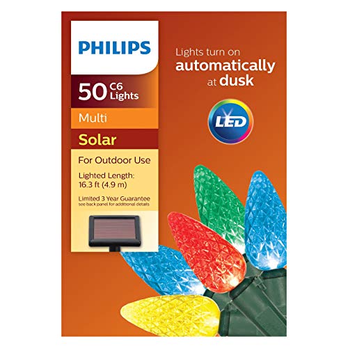Philips 50ct Christmas Solar Faceted C6 Lights Multicolored GW