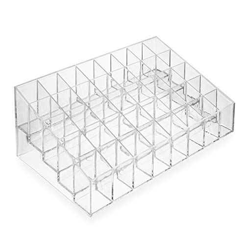 Casafield 40 Slot Acrylic Lipstick & Makeup Organizer – Cosmetic Display Case – Clear