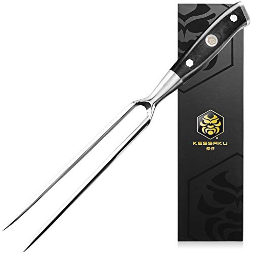 KESSAKU Meat Fork – 7 inch – Dynasty Series – Dual-Prong Carving & BBQ Fork – Forged High Carbon Stainless Steel – G10 Garolite Handle