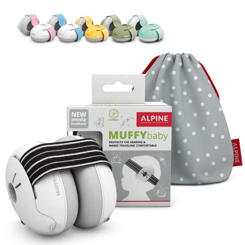 Alpine Muffy Baby Ear Protection for Babies and Toddlers up to 36 Months – CE & ANSI Certified – Noise Reduction Earmuffs – Comfortable Baby Headphones Against Hearing Damage & Improves Sleep – Black