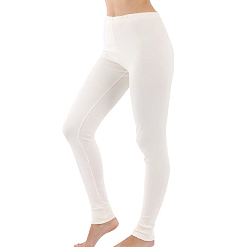 Cottonique Hypoallergenic Women’s Thermal Pajama Made from 100% Organic Cotton (5, Natural)