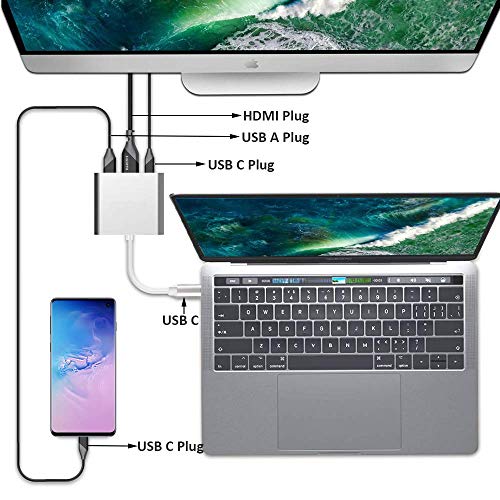 QCEs USB C to HDMI Adapter, USB-C Digital AV Multiport Adapter, Type C Converter 4K HDMI Video Output with USB 3.0 and USB C PD Charging Hub Compatible with Samsung S20,Apple MacBook Mac HDMI Adapter | The Storepaperoomates Retail Market - Fast Affordable Shopping