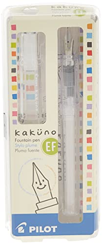 PILOT Kakuno Fountain Pen, Clear Barrel, Extra Fine Nib (10816)