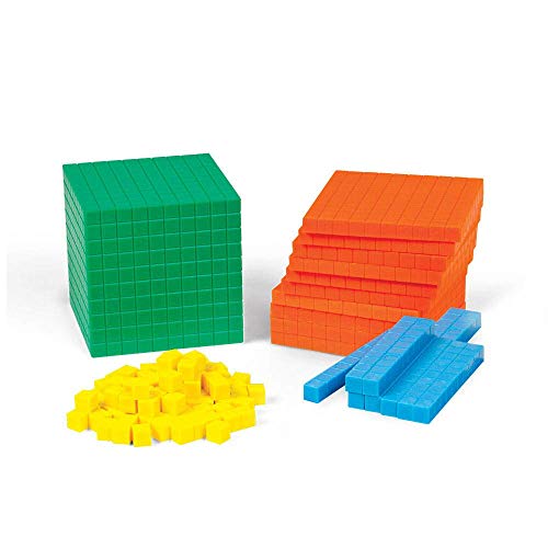 hand2mind Differentiated Foam Base Ten Blocks Complete Set, Place Value Blocks, Counting Cubes, Base Ten Blocks Classroom Set, Math Blocks Kindergarten, Base 10 Math Manipulatives (Set of 121)