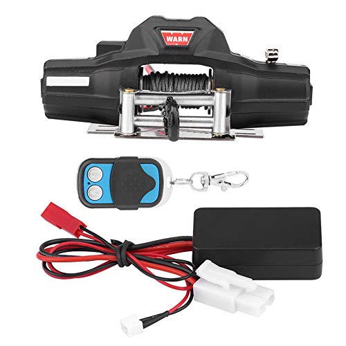 Dilwe RC Car Winch, 1/8 Scale RC Model Vehicle Crawler Car Dual-Motor Winch with Remote Controller