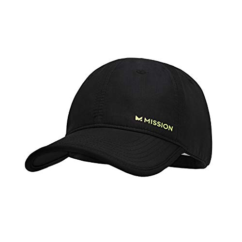 MISSION Cooling Performance Hat – Unisex Baseball Cap for Men and Women – Instant-Cooling Fabric, Adjustable Fit (Black)