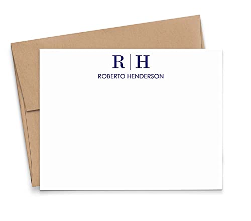 Personalized Two Letter Stationary Monogram Stationary Set FLAT NOTE CARDS, Personalized Monogram Stationery Set, Your Choice of Colors and Quantity