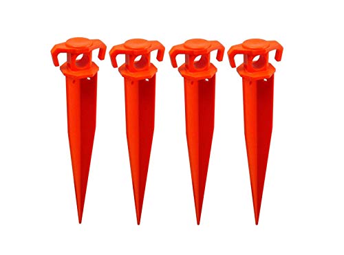 THE UM24 Pack of 4-11” Ground Stake Stick Strong Outdoor Camping Tent Or Garden Pegs– Orange (11 inches – 4PC)