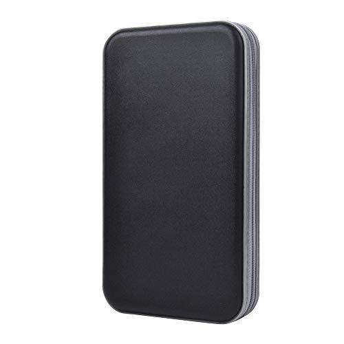 alavisxf xx CD Holder, 72 Capacity CD/DVD Case Holder Portable Wallet Storage Organizer Hard Plastic Protective Storage Holder for Car Travel(72 Capacity, Black 72)