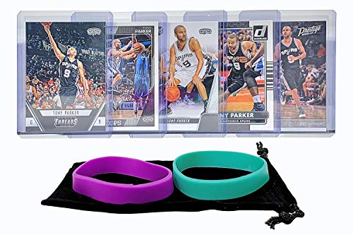 Tony Parker Basketball Cards Assorted (5) Bundle – San Antonio Spurs Trading Card Gift Pack