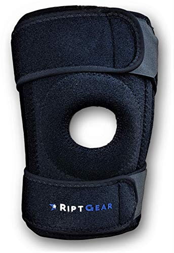 RiptGear Open Patella Knee Brace with Adjustable Side Straps – Designed to Reduce Pressure on Knee Cap – Medium, Left