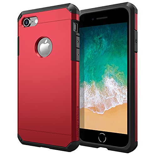 ImpactStrong iPhone 7/8 Case, Heavy Duty Dual Layer Protection Cover Heavy Duty Case for iPhone 7/8 (Red)