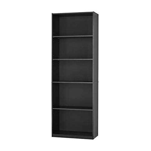 Mainstay` 71″ 5-Shelf Standard Bookcase (Black)