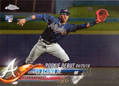 2018 Topps Update Chrome Baseball #HMT31 Ronald Acuna Jr. Rookie Debut Card