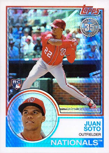2018 Topps Update 1983 Design Chrome Silver Refractor Baseball #134 Juan Soto Rookie Card