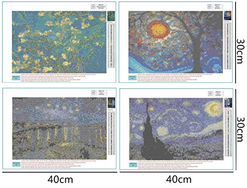4 Packs 5D DIY Diamond Painting Set Full Drill Diamond Painting Starry Night Wall Stickers for Living Room(40X30CM/16X12inch) | The Storepaperoomates Retail Market - Fast Affordable Shopping