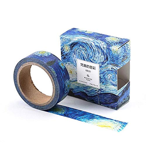 Faraway 1 Pc Starry Night Washi Tapes DIY Van Gogh Painting Paper Masking Tape Decorative Adhesive Tapes Scrapbooking Stickers Size 15mmx7m