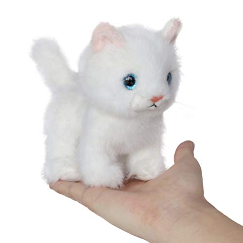 Ice King Bear Fluffy Little Cat Stuffed Animal Small Plush Toy 6 Inches (White)