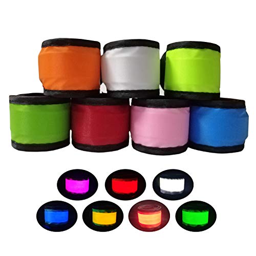 LED Slap Bracelets Light Up Armbands Glow in The Dark Wristbands for Men Women Kids, Night Safety Lights Reflective Gear for Running Jogging Cycling Hiking Camping Outdoor Sports(Colorful)