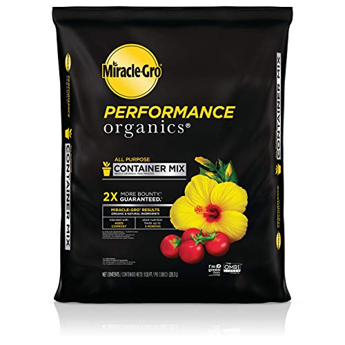 Miracle-Gro Performance Organics All Purpose Container Mix – Organic and Natural Plant Soil, Feed for Up to 3 Months, For Vegetables, Flowers, and Herbs, Use in Indoor and Outdoor Containers, 1 cu. Ft
