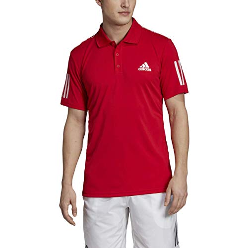 adidas Club 3-Stripes Tennis Polo Shirt Scarlet Small