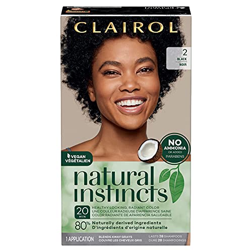 Clairol Natural Instincts Demi-Permanent Hair Dye, 2 Black Hair Color, Pack of 1