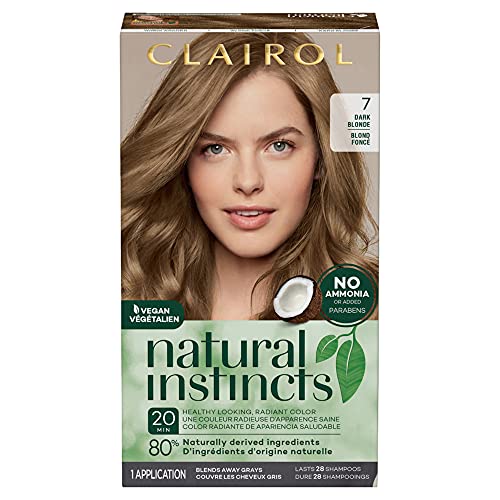 Clairol Natural Instincts Demi-Permanent Hair Dye, 7 Dark Blonde Hair Color, Pack of 1