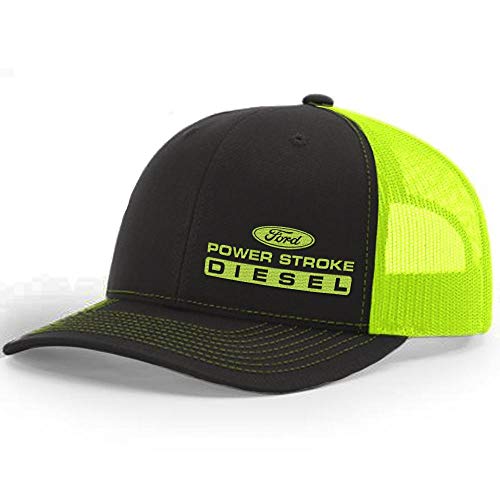 Diesel Tees Power Stroke Trucker Snapback Hat 112 (Neon Yellow/Charcoal)