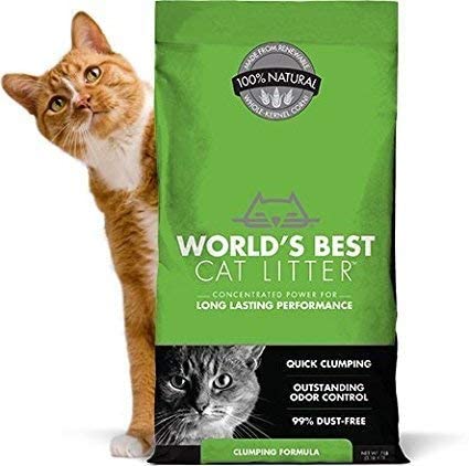 World’s Best Cat Litter Original Series 14 Pound Bag ,Outstanding Odor Control, Quick CLUMPING & Easy SCOOPING, PET, People & Planet Friendly