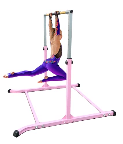 Athletic Bar Expandable Horizontal Standard Kip Bar with Free Removable Foam Padded Bar Pad for Training, Gymnastics Pink