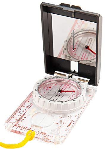 Sighting Compass Mirror Adjustable Declination – Boy Scout Compass Hiking Survival |Map Reading Compass Orienteering | Mirror Compass Hunting Camping – Kids Compass Navigation Waterproof Backpacking