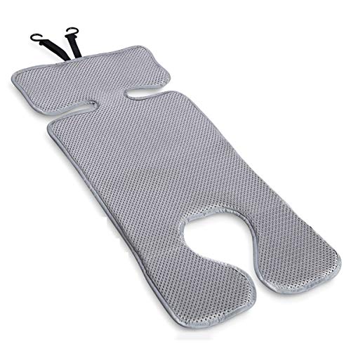 Lebogner 3D Air Mesh Cool Baby Seat Liner for Strollers, Car Seats, Jogger, Bouncer and More, Thick Cushion Seat Pad Protector, Supports Newborns, Infants, and Toddlers, Installs Quick and Easy, Grey