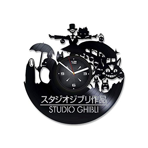 Std. Ghibli Movies Vinyl Record Wall Clock. Decor for Bedroom, Living Room, Kids Room. Gift for Boys or Girls. Christmas, Birthday, Holiday, Housewarming Present.