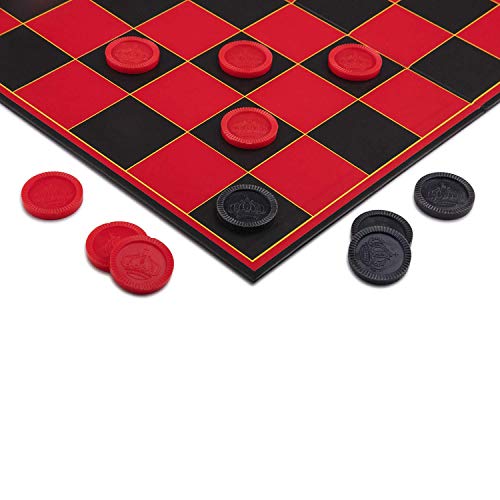 Checkers Board for Kids– Fun Checkerboard Game for Boys and Girls – Interlocking Checkers with Foldable Board by Point Games