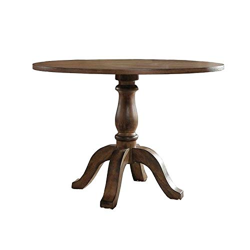 Best Master Furniture 42 in. Round Dining Table, Vintage Brown