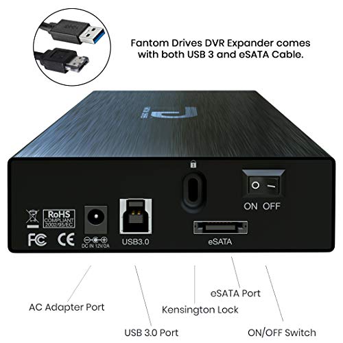 Fantom Drives FD 4TB DVR Expander External Hard Drive – USB 3.0 & eSATA (Comes with Both USB and eSATA Cable) – Supports DirecTv, Arris and More, Black (DVR4KEUB) | The Storepaperoomates Retail Market - Fast Affordable Shopping